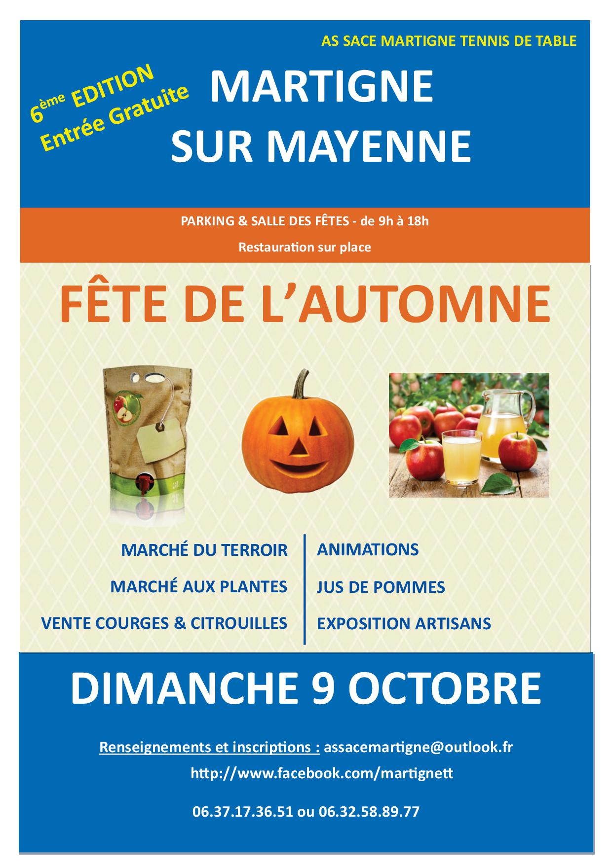 Fête de l'automne (Martigné-sur-Mayenne) @ SALLE DES FETES - parking