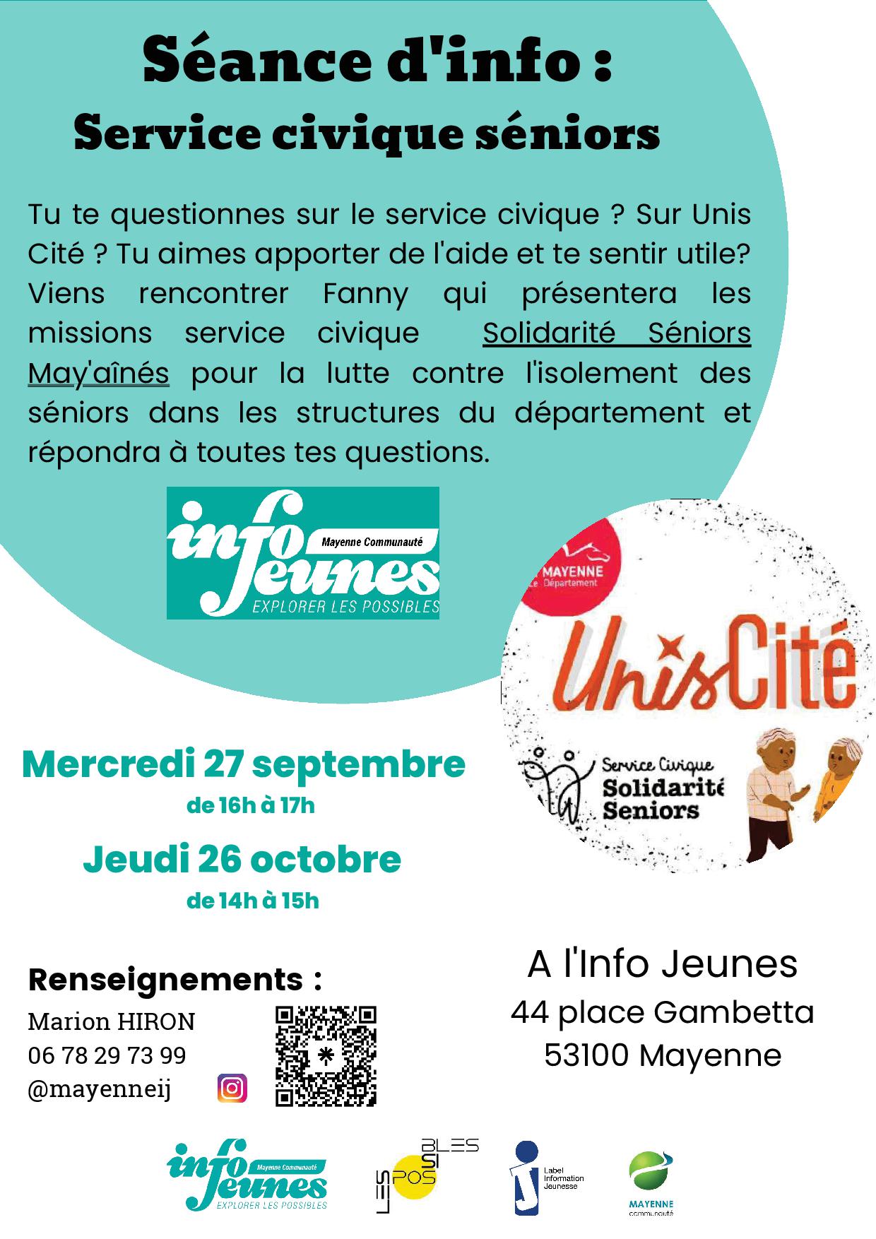 Service civique séniores @ INFO JEUNES
