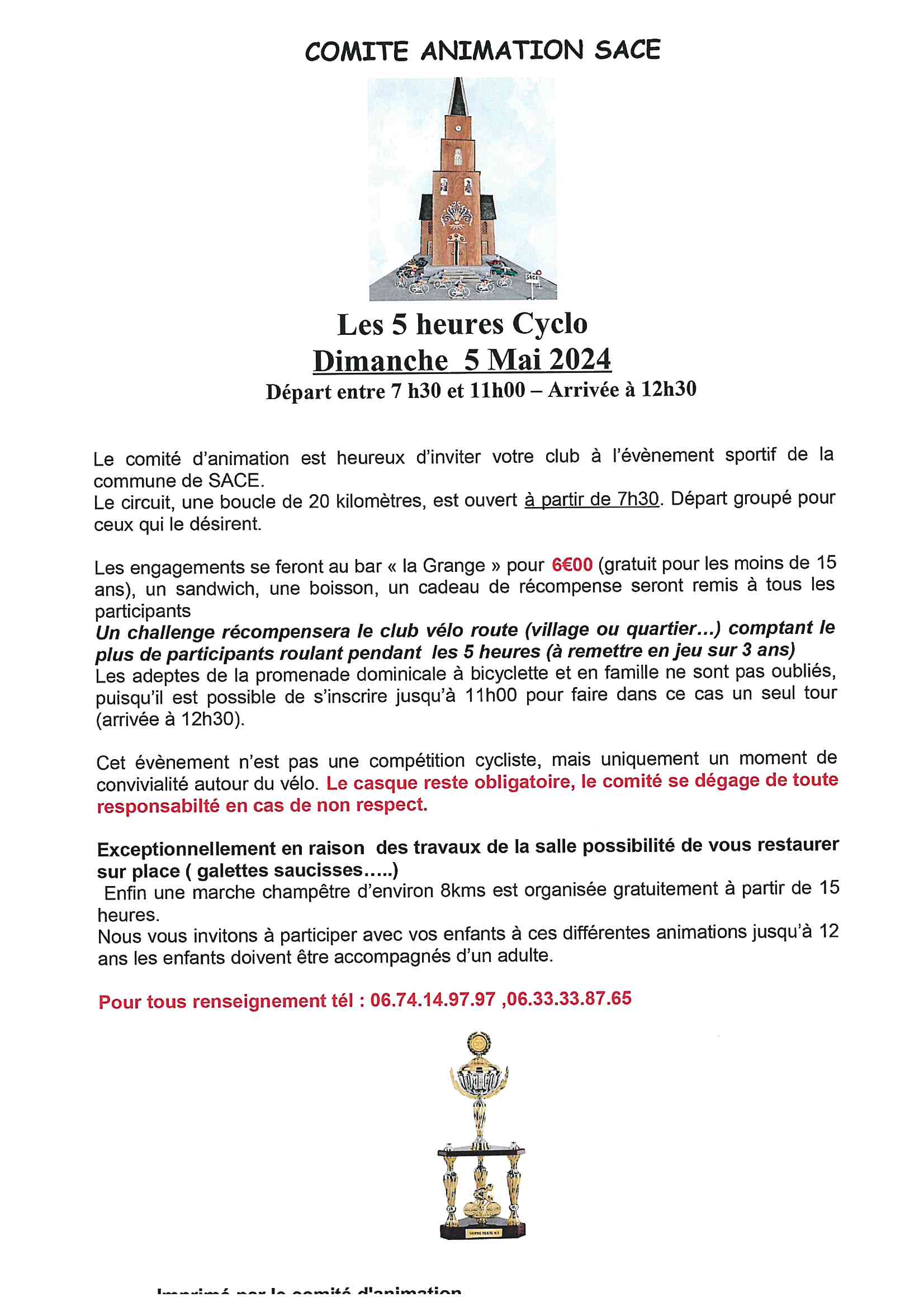 Les 5 heures cyclo ÉVÈNEMENT ANNULÉ @ Parking en face du bar associatif