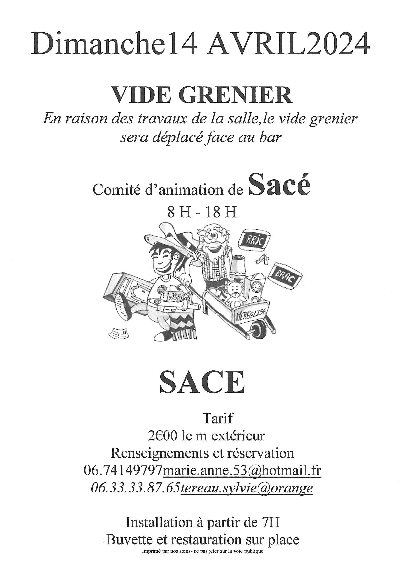 Vide grenier @ Parking en face du bar associatif